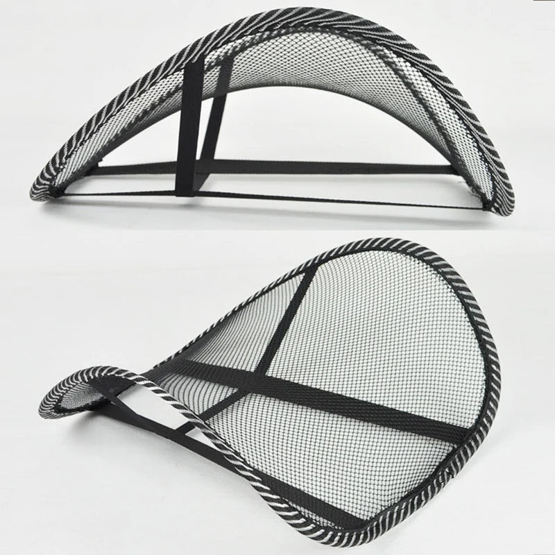 Mesh Lumbar Back Support Cushion – Massage Chair Pad for Car, Office, and Home Seating Comfort