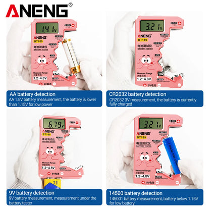 ANENG BT189 Universal Battery Tester – Indicator for AA, AAA, C, D, N, 9V & Button Cell Types