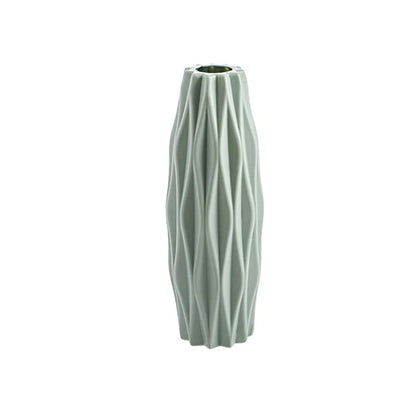 White Imitation Ceramic Plastic Vase – Nordic Decorative Flower Pot for Home, Wedding, or Table Centerpiece