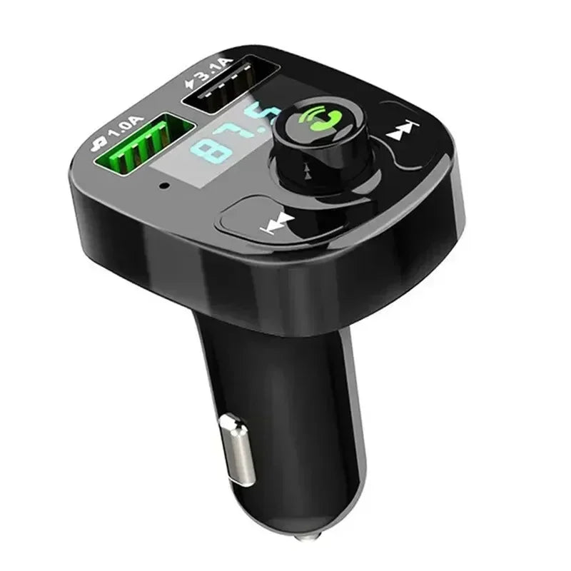 VIKEFON LED MP3 Car Bluetooth FM Hands-Free Bluetooth-compaitable 5.0 Transmitter 3.1A QC3.0 PD Type C Dual USB Car Charger