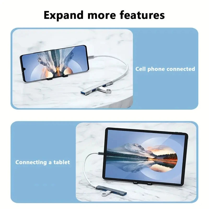 USB C HUB  Type C Extender 4 Port Splitter Adapter OTG Docking Station For Phone Macbook Pro 13 15 Air PC Laptop Computer Hub