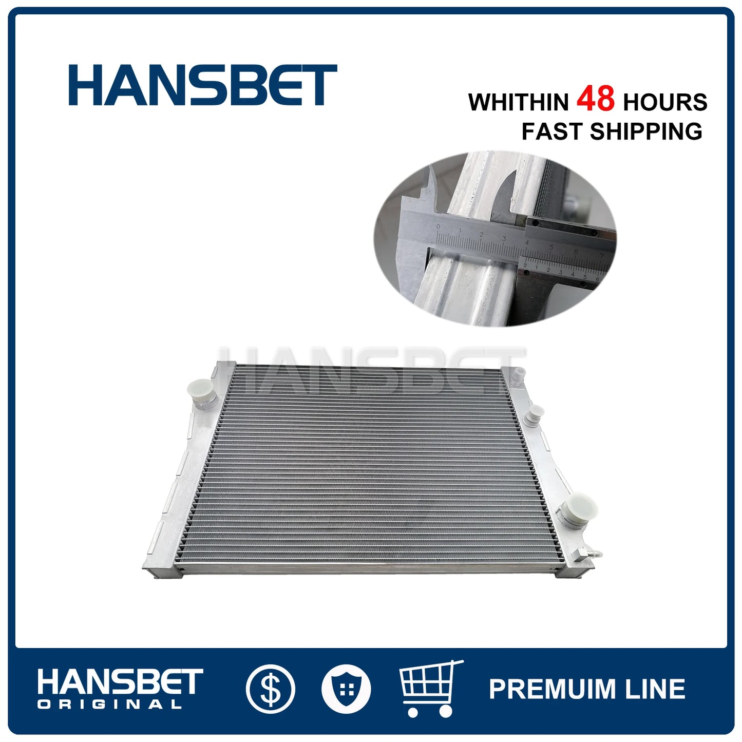 Aluminum Radiator 17117533472 for BMW X5 E70/SAV/F15/F85 X6 E71 E72 N57D30A xDrive30i xDrive35i xDrive35d 3.0L 08-2014 HANSBET
