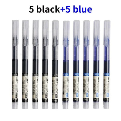 10Pcs Needle-Type Gel Pens – 0.5mm Liquid Ballpoint Pens for School, Office & Creative Writing