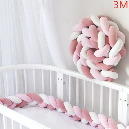 Braided Baby Bed Bumper – Soft Knot Crib Bumper for Infant Cradle Protection (1M–4M)
