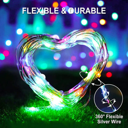 Solar Fairy String Lights Outdoor Waterproof – Copper Wire LED Garland with 8 Lighting Modes for Garden, Patio & Christmas Décor