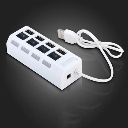 Multi USB Splitter Hub 2.0 – 4/7 Port High-Speed USB Expander with LED Switch for PC & Laptop Data Transfer