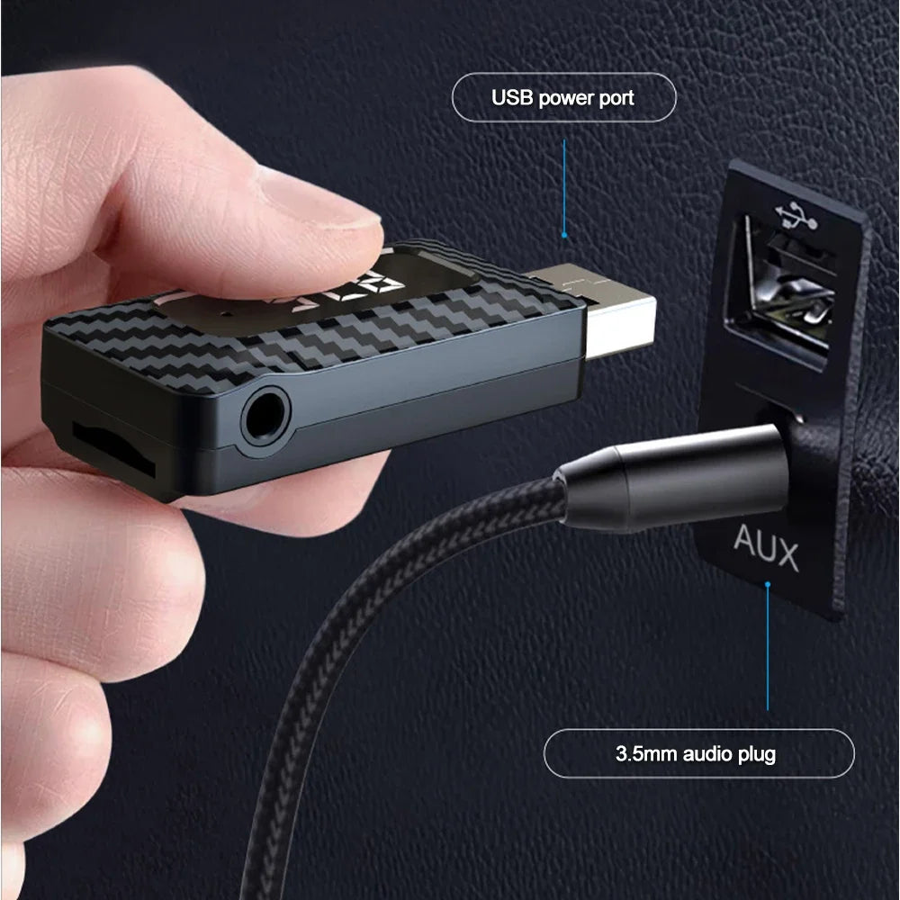Car Bluetooth 5.3 FM Transmitter Receiver Handsfree Call Mini USB Wireless Adapter Auto Audio with LED Display For Car FM Radio
