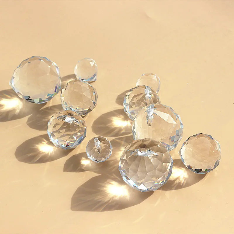 1Pc Clear Crystal Feng Shui Ball – Sun Catcher Prism Ornament for Home, Party & Wedding Décor (20–50mm)