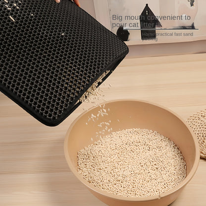 Large Waterproof Cat Litter Mat – Double Layer EVA Non-Slip Pet Litter Box Mat