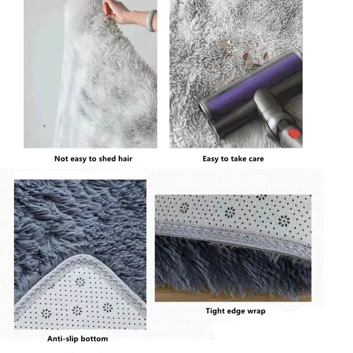 Soft Fluffy Area Rugs – Non-Slip Tie-Dyed Plush Shaggy Carpet for Bedroom & Living Room