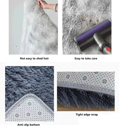 Soft Fluffy Area Rugs – Non-Slip Tie-Dyed Plush Shaggy Carpet for Bedroom & Living Room