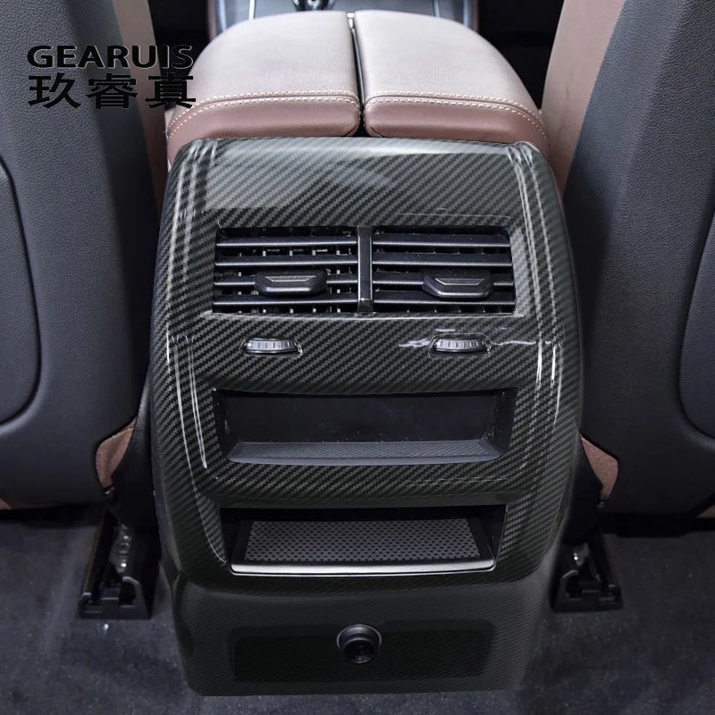 Car Carbon fiber Rear Air Conditioning Vent Outlet decoration Cover Sticker For BMW X5 G05 X6 G06 2019-2022 Interior Accessories