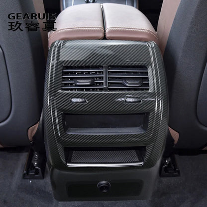 Car Carbon fiber Rear Air Conditioning Vent Outlet decoration Cover Sticker For BMW X5 G05 X6 G06 2019-2022 Interior Accessories
