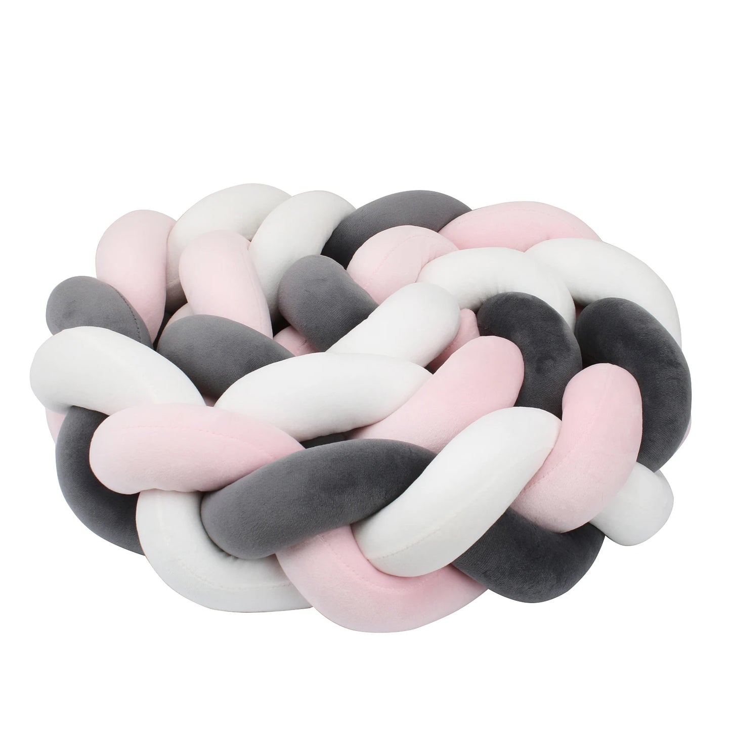1–4M Braided Crib Bumper – Soft Baby Bed Protector Pillow for Infant Cradle & Nursery Decor