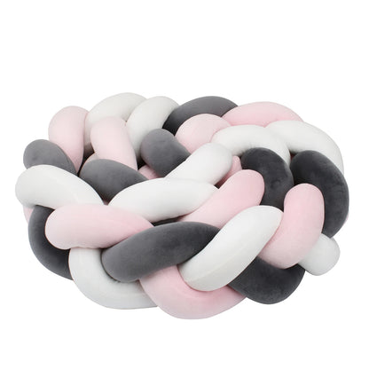 1–4M Braided Crib Bumper – Soft Baby Bed Protector Pillow for Infant Cradle & Nursery Decor