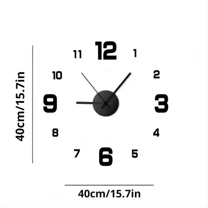 3D Creative Frameless DIY Wall Hanging Clock – Silent Digital Clock with Antique Style for Living Room & Office Decoration