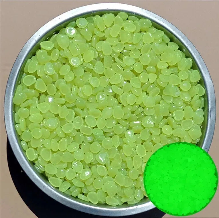 100Pcs Glow-in-the-Dark Garden Pebbles – Luminous Decorative Stones for Pathways, Patios, Aquariums & Landscaping