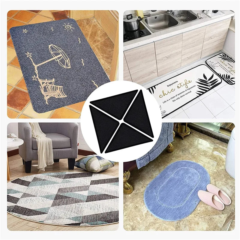 Reusable Non-Slip Carpet Gripper Pads – Anti-Curling Rug Stickers, Washable & Wash-Resistant