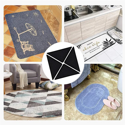 Reusable Non-Slip Carpet Gripper Pads – Anti-Curling Rug Stickers, Washable & Wash-Resistant