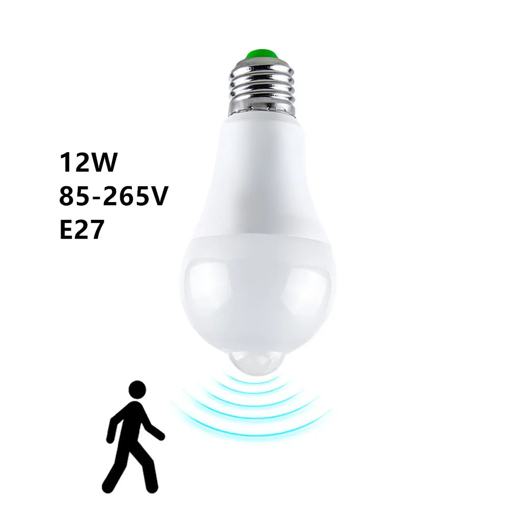 E27 LED Motion Sensor Bulb LED Lamp 85-265V PIR Sensor Light Bulb Auto ON/OFF Night Light For Porch Stairs Garage Security Light