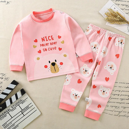 Kids Cotton Pajama Set – Autumn/Winter Sleepwear for Boys and Girls (9 Months to 8 Years)