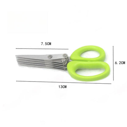 Multi-Functional 3/5-Layer Stainless Steel Kitchen Scissors – Herb Cutter for Scallions, Nori, and Shredded Veggies