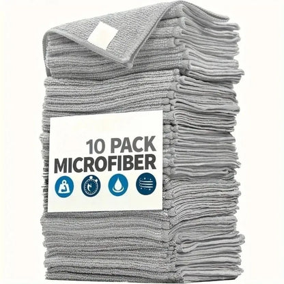 5/10/20pcs Kitchen Towel, Ultra-fine Fiber Light Gray Cleaning Cloth Set, Absorbent, Soft And Stain-removing Cloth
