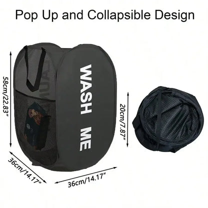 Portable Mesh Pop-Up Laundry Hamper – Breathable Foldable Laundry Basket for Travel, Dorm, Bathroom & Small Spaces