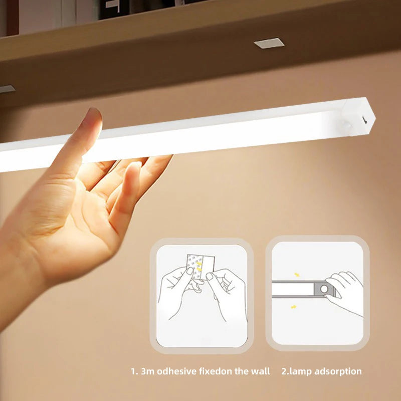 Wireless LED Motion Sensor Night Light – USB Type-C Rechargeable Cabinet Lamp for Closet, Kitchen, Staircase & Bedroom Wall Lighting