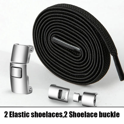 Elastic No Tie Shoelaces Semicircle Shoe Laces For Kids and Adult Sneakers Shoelace Quick Lazy Metal Lock Laces Shoe Strings