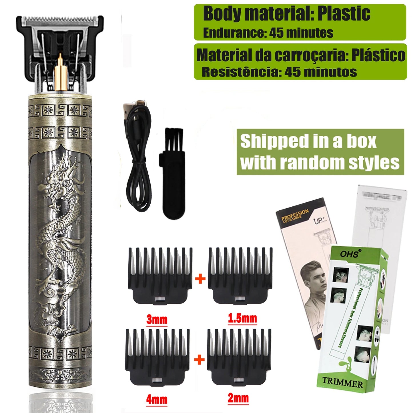 Hot Sale Vintage T9 Electric Cordless Hair Cutting Machine Professional Hair Barber Trimmer For Men Clipper Shaver Beard Lighter