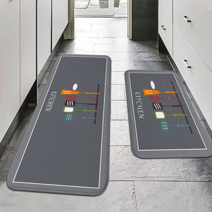 VIKAMA American Country Kitchen Floor Mats – Non-Slip Absorbent Decorative Rugs for Home & Office