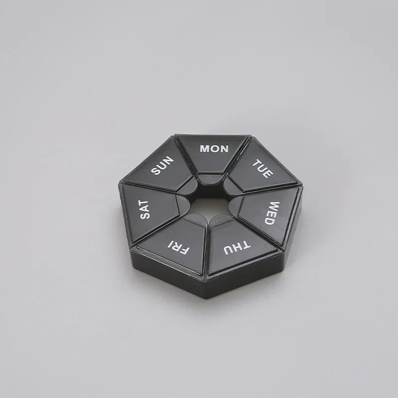 Mini 7-Day Pill Organizer – Small Portable Weekly Pill Box for Travel, Vitamins & Medicine