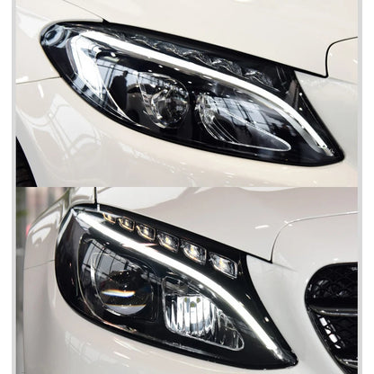 For W205 C300 C260 Headlights  New All LED Headlight  2014-2018 LED DRL Hid Bi Xenon Auto Accessories Head Lamp