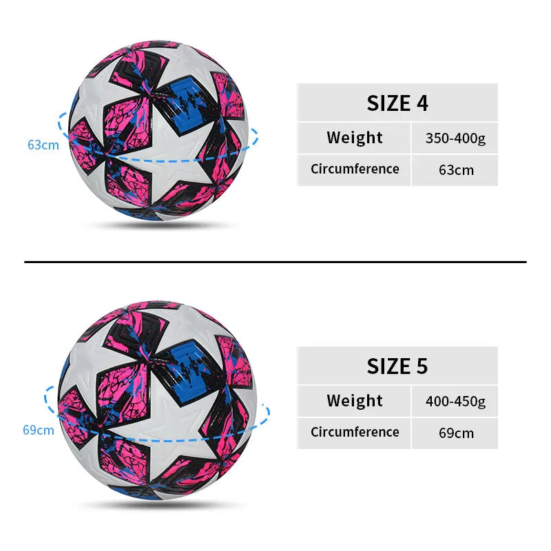 Standard Soccer Ball – Size 4 & 5 Seamless PU Football for Outdoor Sports & Training