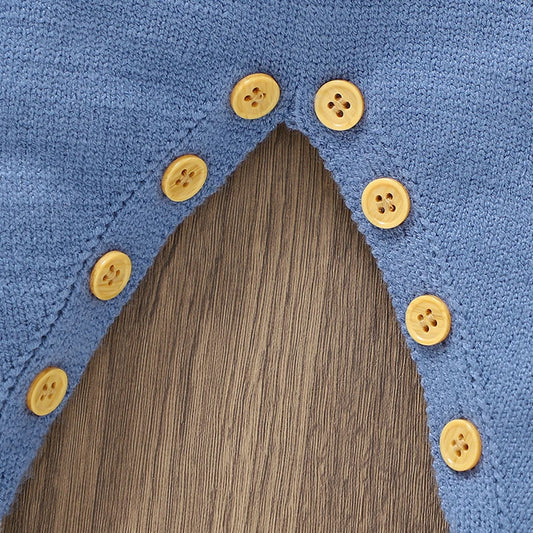 Blue Knit Baby Romper – Long Sleeve Jumpsuit for Newborn Boys & Unisex Winter Wear