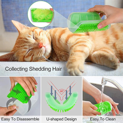 Cat Scratcher & Massager – Grooming Brush Comb for Cats & Dogs with Hair Removal Function