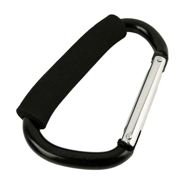 Large Carabiner Stroller Hook Organizer – Aluminum D-Ring Clip for Bags & Purses
