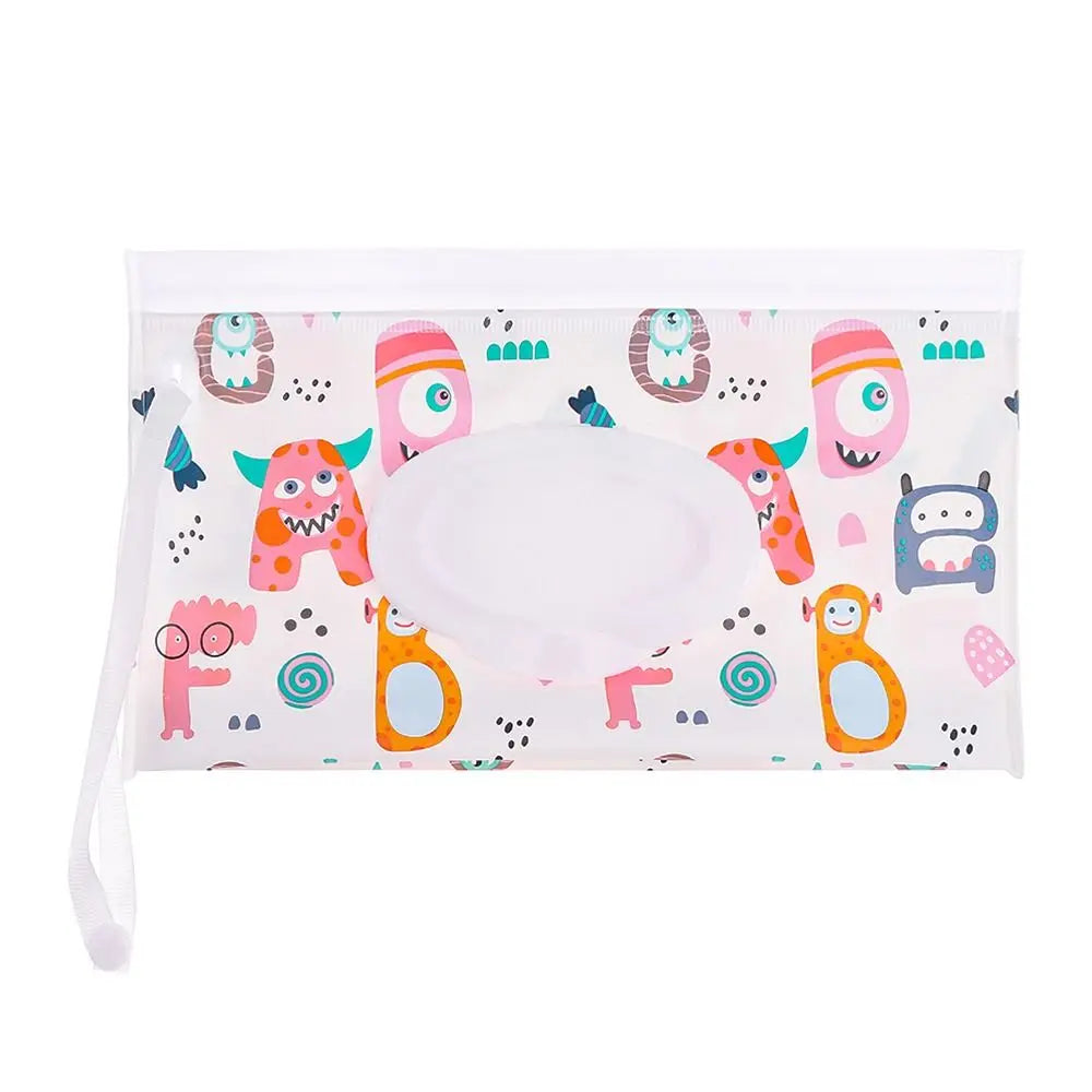 EVA Wet Wipes Bag – Portable Baby Wipes Pouch with Flip Cover & Snap-Strap Holder Case