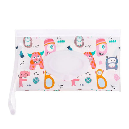 EVA Wet Wipes Bag – Portable Baby Wipes Pouch with Flip Cover & Snap-Strap Holder Case