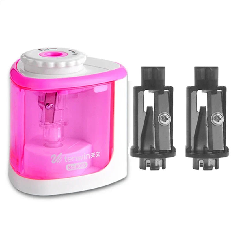 Tenwin Electric & Manual 2-in-1 Pencil Sharpener – Portable Safe Auto Blade Sharpener for Students & Artists