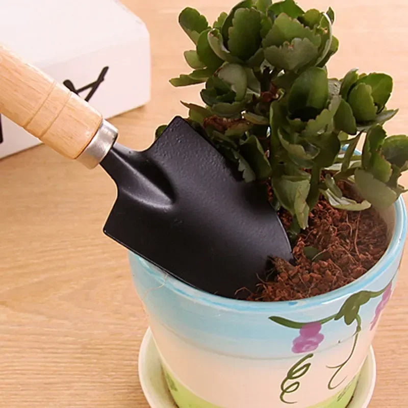 3Pcs Mini Garden Tool Set – Compact Shovels & Rake for Indoor Plants, Cactus & Flower Pots