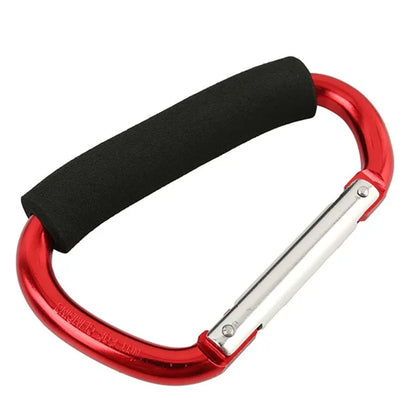 Large Carabiner Stroller Hook Organizer – Aluminum D-Ring Clip for Bags & Purses
