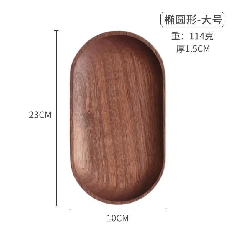 Japanese Style Wooden Oval Serving Tray – Food Plate, Tea Cup Saucer, Fruit Plate & Decorative Pallet