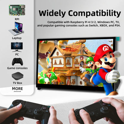 10.1 inch Capacitive Touchscreen，IPS 1024×600, Dual Built-in Speakers, HDMI Monitor Compatible with Raspberry Pi
