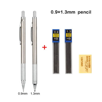 Mechanical Pencil Set 0.3–2.0mm – Full Metal Drawing & Writing Pencils with Leads for School & Office