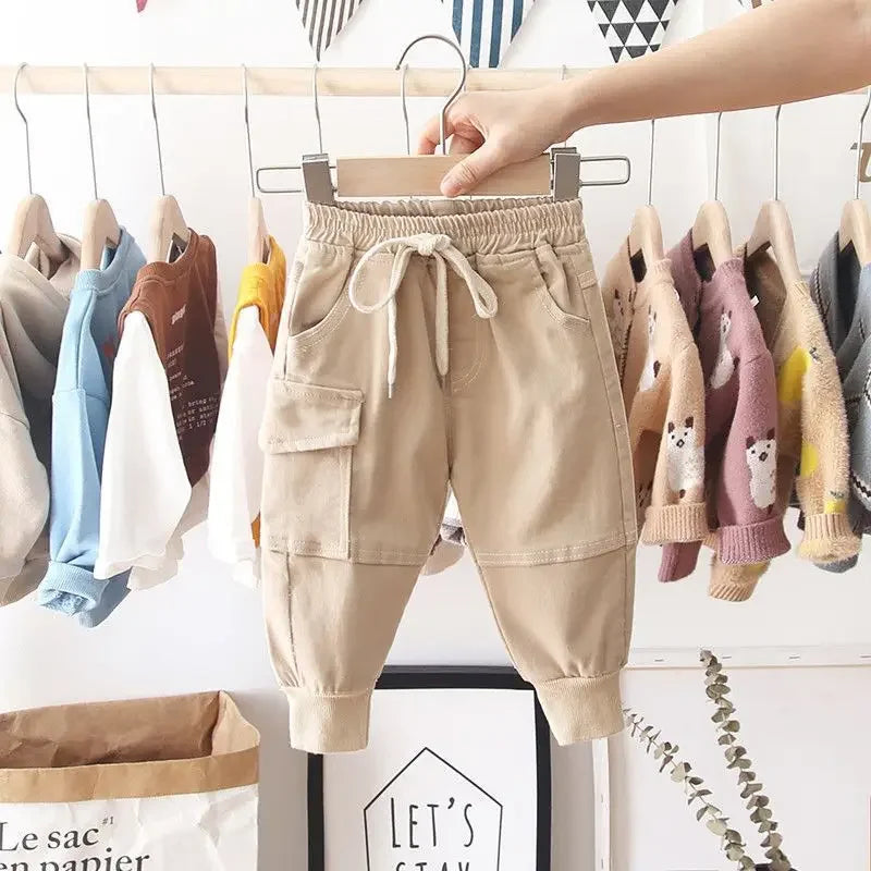 New Cargo Pants for Boys – Solid Casual Sport Trousers for Kids Aged 2-8 Years