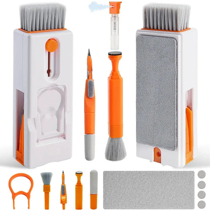 11-in-1 Computer Cleaning Kit – Multi-Functional Bluetooth Earphone Cleaner with Keycap Puller, Camera Brush, SIM Card Ejector & Phone Holder
