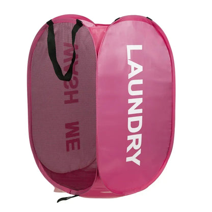 Portable Mesh Pop-Up Laundry Hamper – Breathable Foldable Laundry Basket for Travel, Dorm, Bathroom & Small Spaces