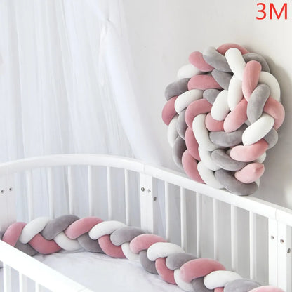 Braided Baby Bed Bumper – Soft Knot Crib Bumper for Infant Cradle Protection (1M–4M)
